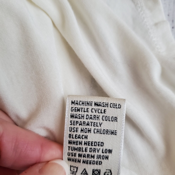 A.Moon Cold Shoulder Sheer Sleeve Cream Top Size S - Picture 7 of 9